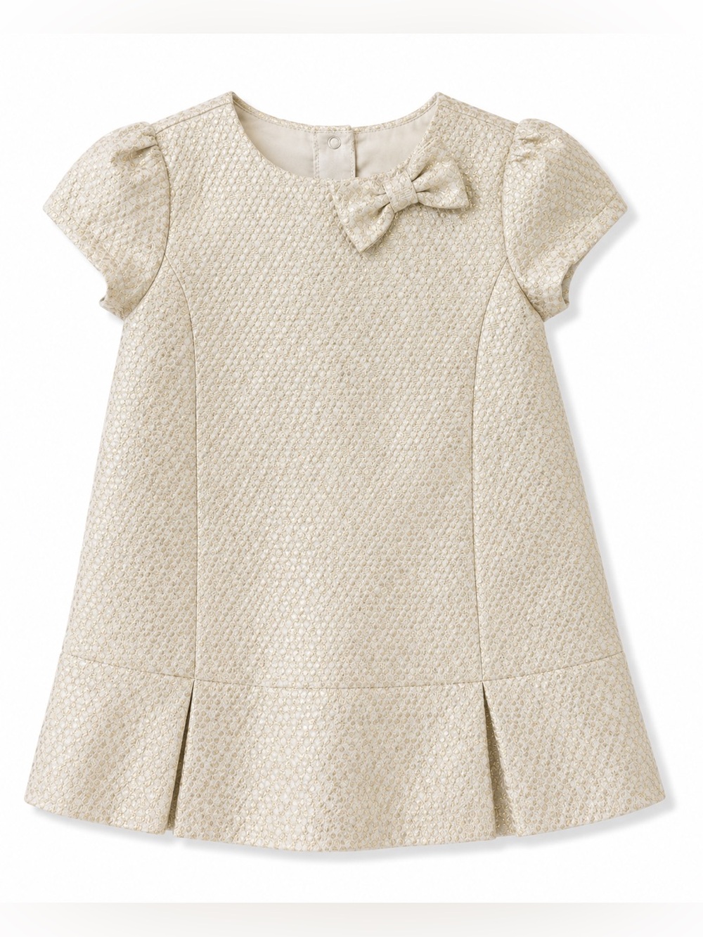 Gymboree Baby Girls Gold Jacquard Party Dress 12-18 Months Bow Holiday Formal